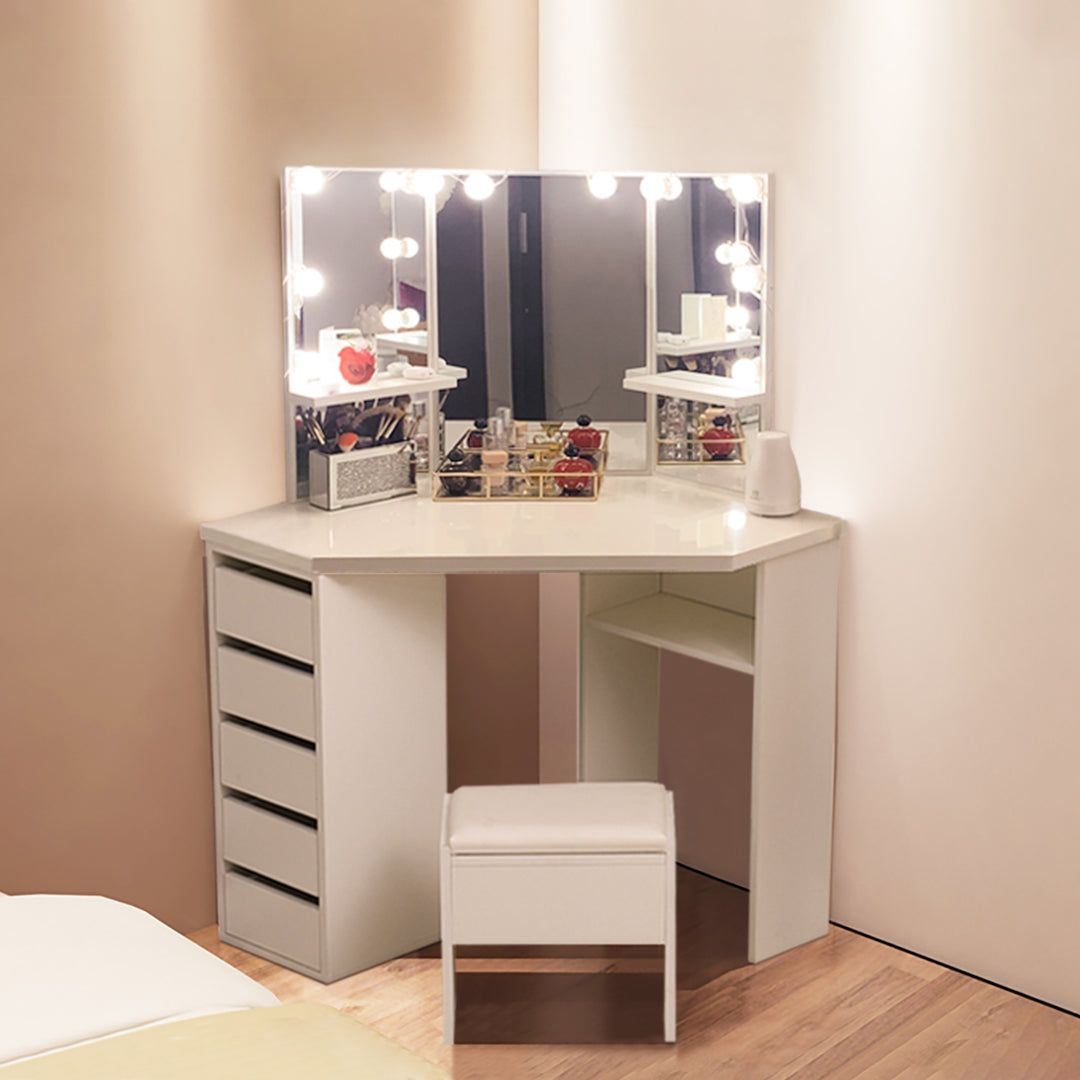 Roze Corner Dressing Table [Stool Included]