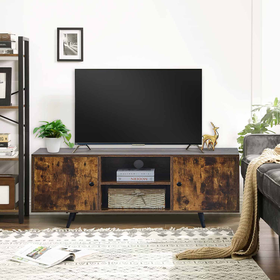 Massie TV-Ständer mit rustikalem Räuchereiche-Muster [für Fernseher bis 60 Zoll]