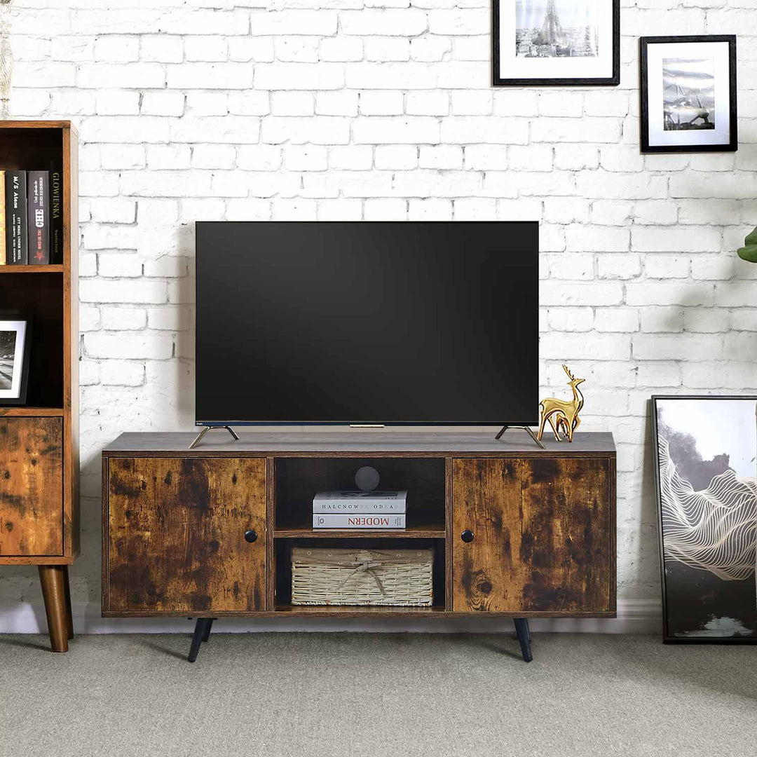 Massie Rustic Smoked Oak Pattern TV Stand [for TVs up to 60"]