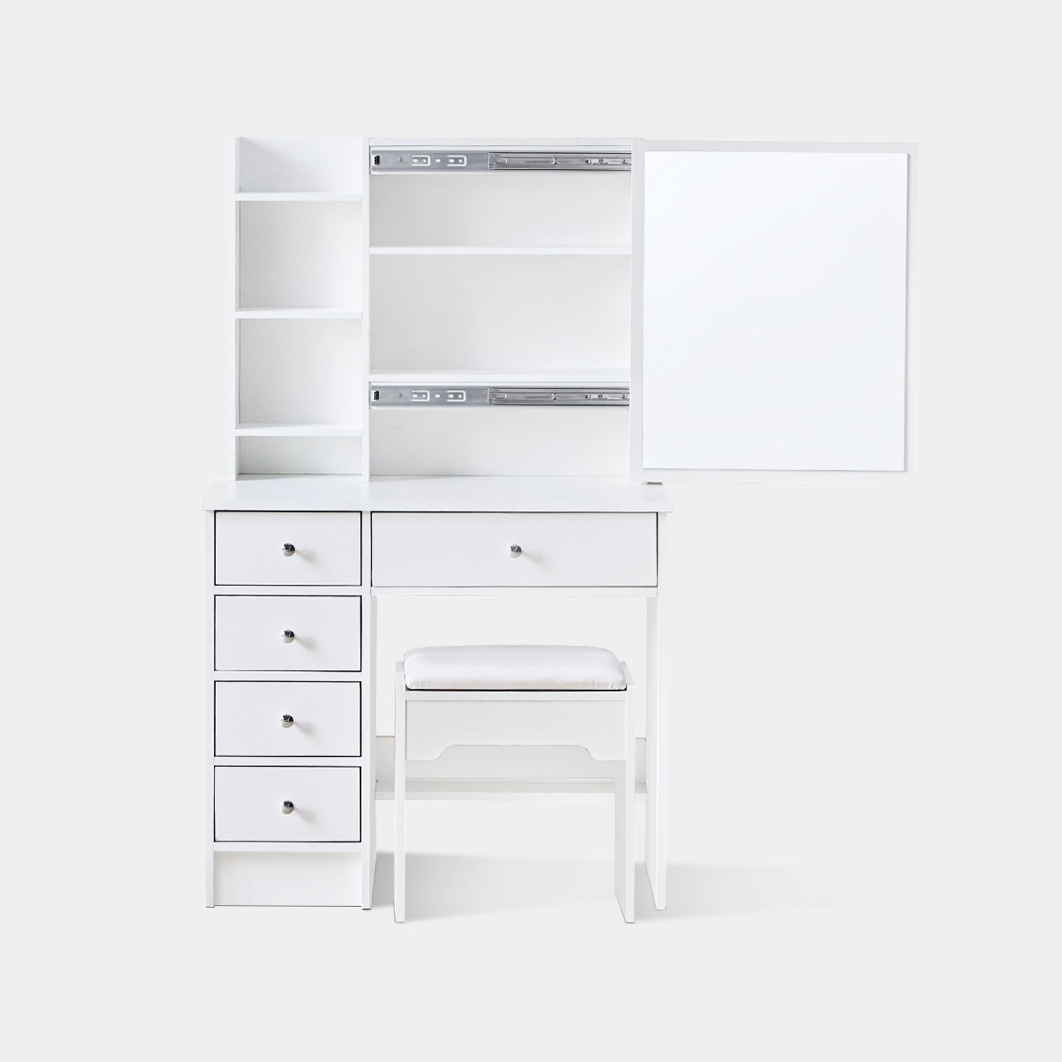 Buy Sorin Dressing Table With Wardrobe (Exotic Teak-Frosty White