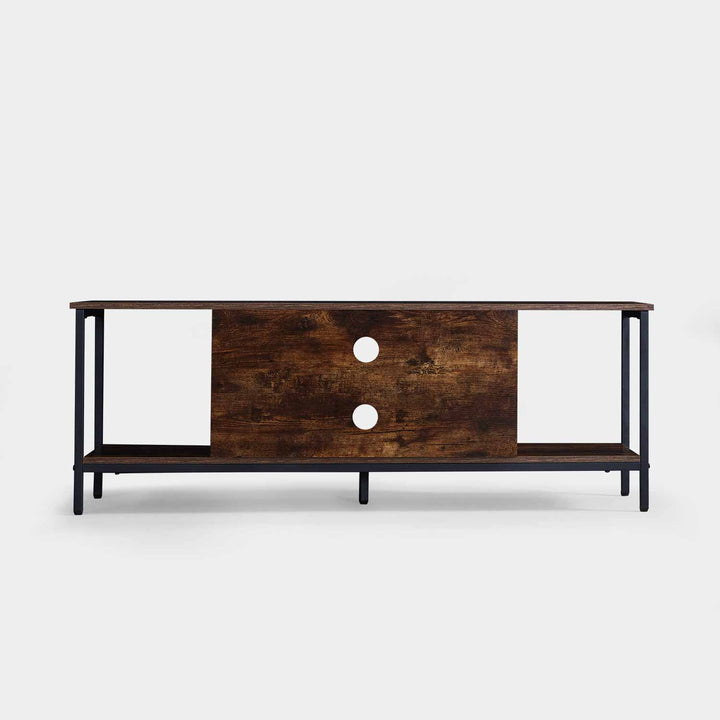 Mendez Rustic Smoked Oak Pattern TV Stand [for TVs up to 60"]