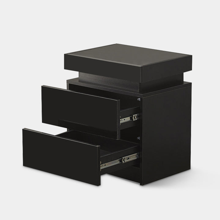 Kumar LED Light Bedside Table [2 Drawers][Nightstand]