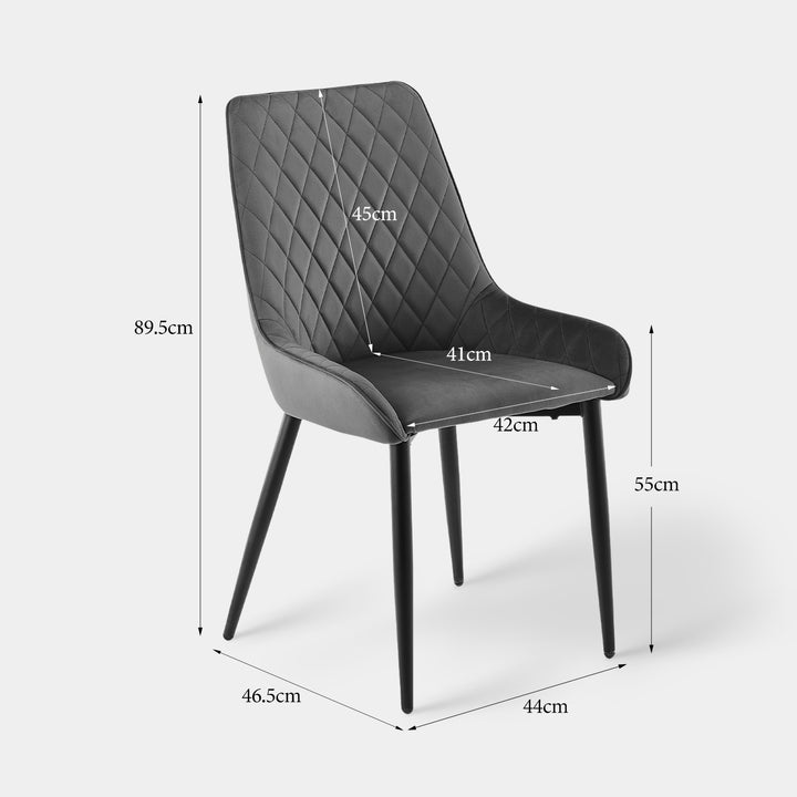 Arim Dining Chairs [Set of 2] [Velvet]