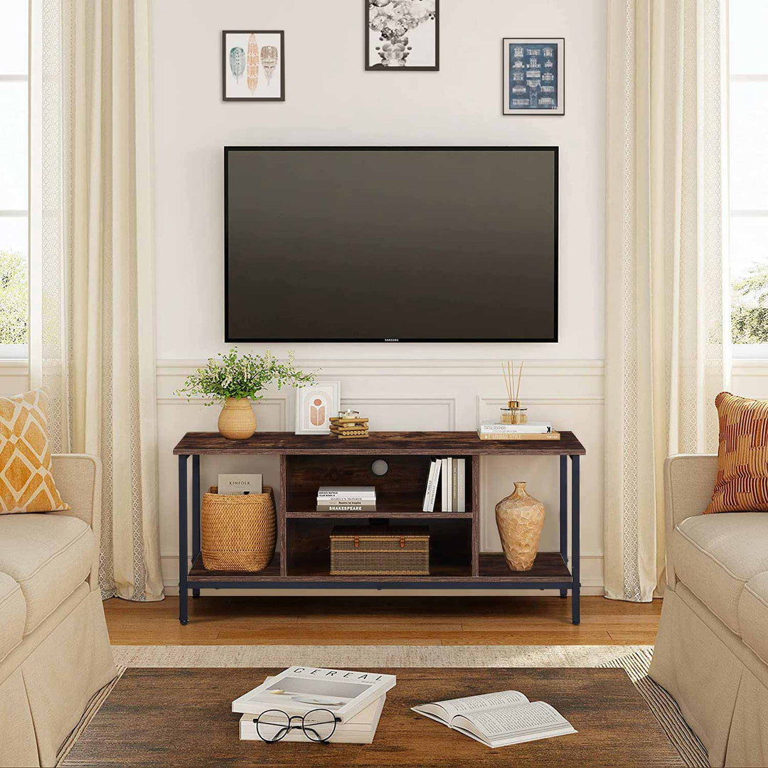 Mendez TV-Ständer mit rustikalem Räuchereiche-Muster [für Fernseher bis 60 Zoll]