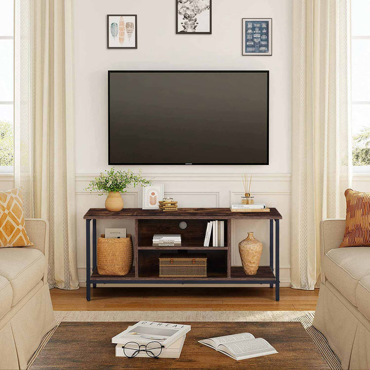 Mendez Rustic Smoked Oak Pattern TV Stand [for TVs up to 60"]