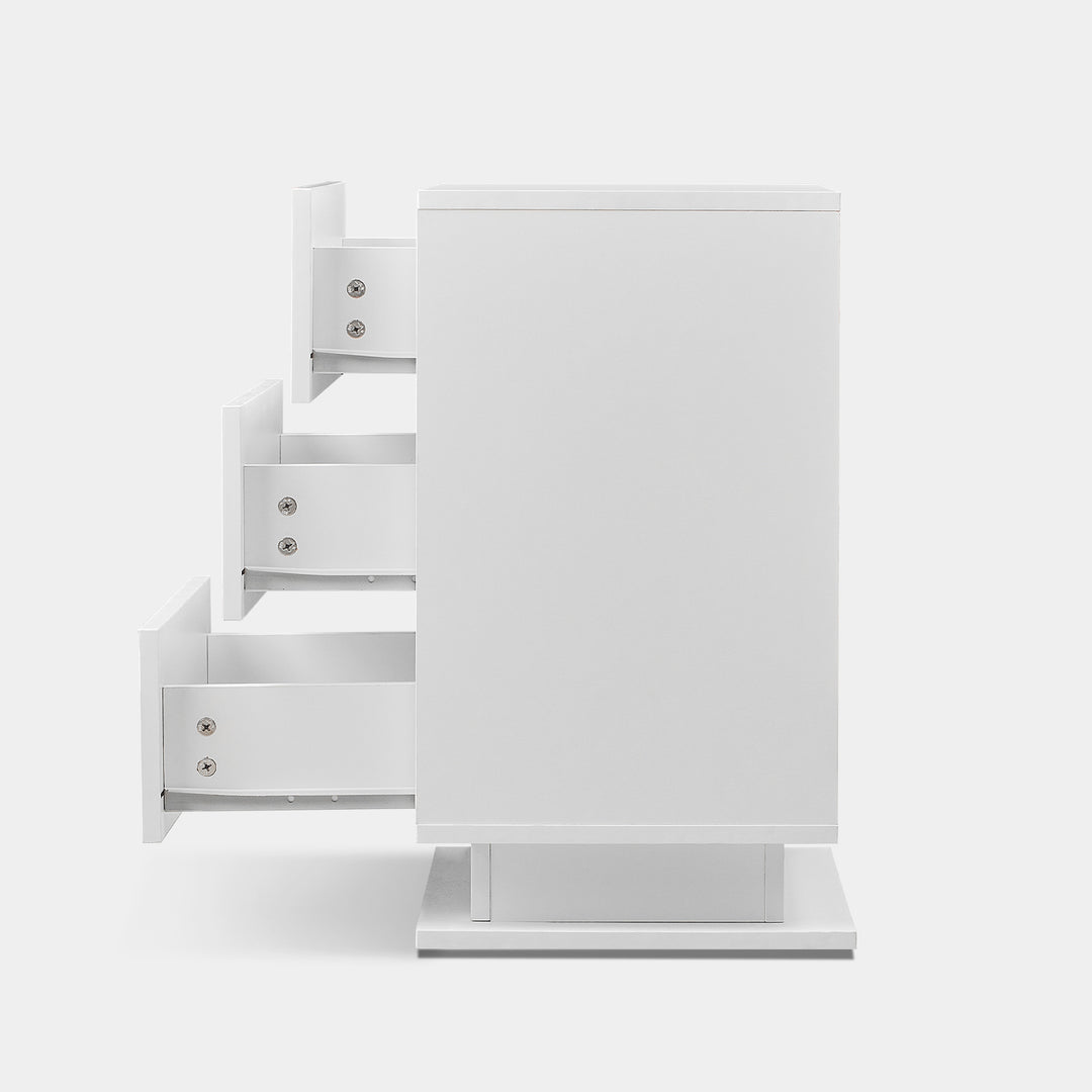Mario LED Light Bedside Table [3 Drawers][Nightstand]