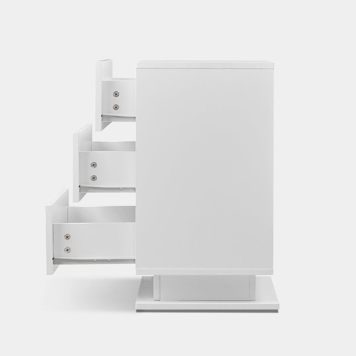 Mario LED Light Bedside Table [3 Drawers][Nightstand]