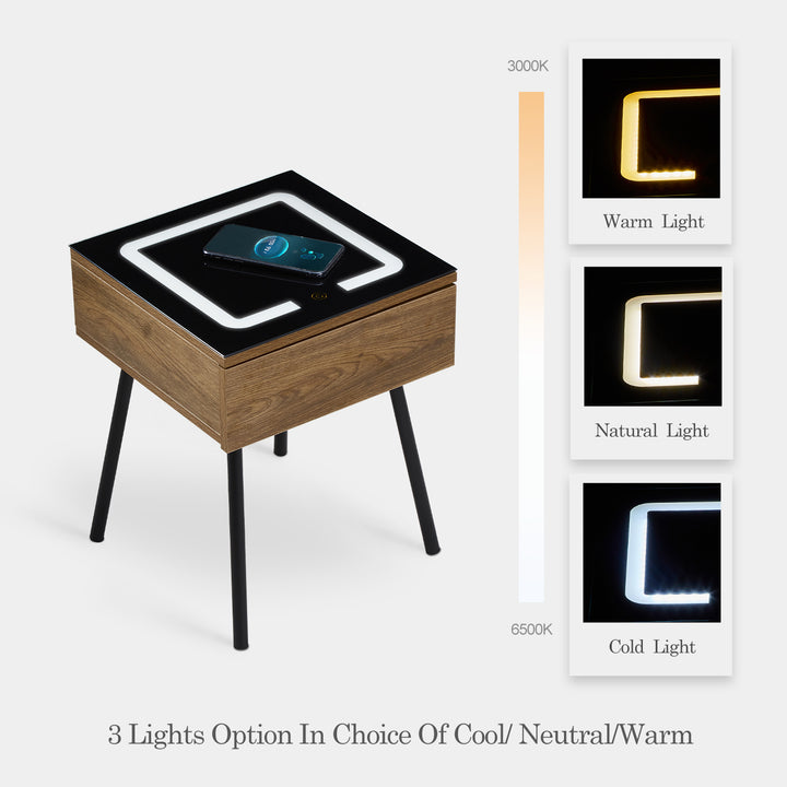 Odette Smart LED Touch Nachttisch [3 Farben Licht]