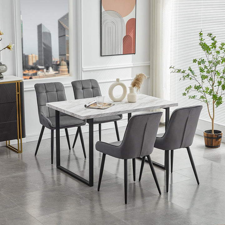 Mattoon Wood Color Rectangle Dining Table [MDF Panel]