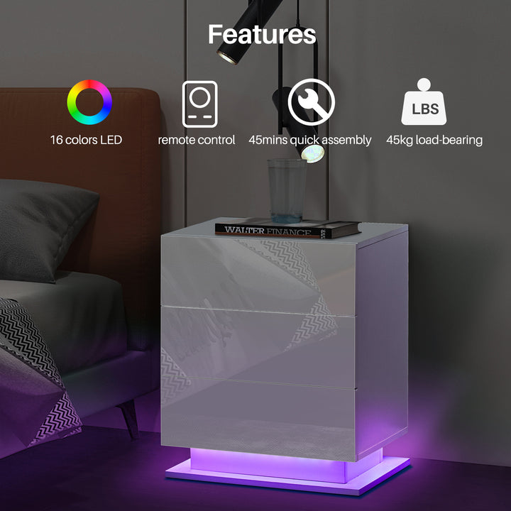 Mario LED Light Bedside Nightstand [3 Drawers]