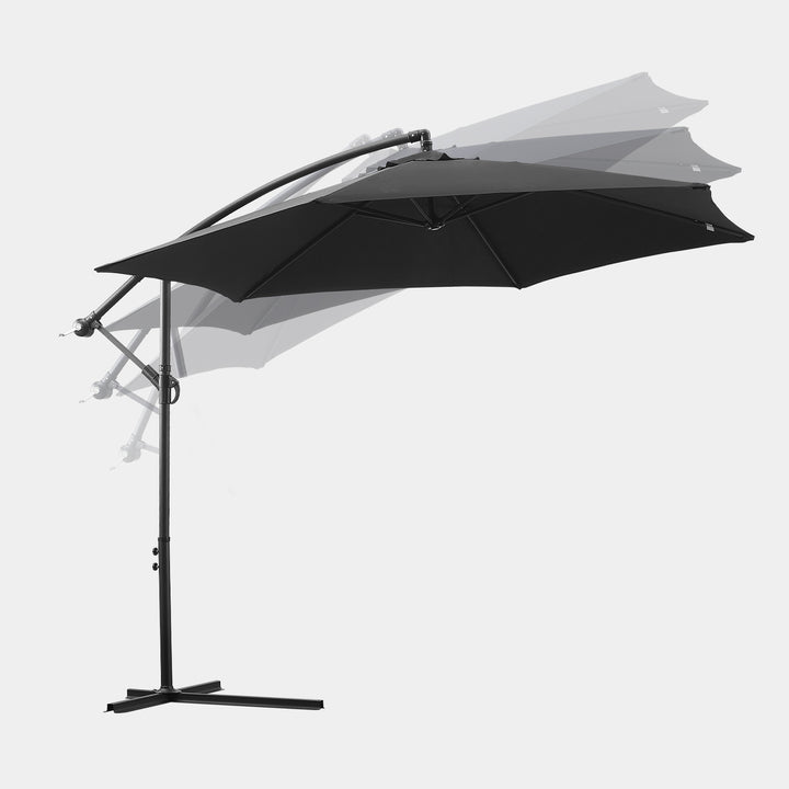 Barbara Cantilever Parasol Umbrella [3m] [Black]