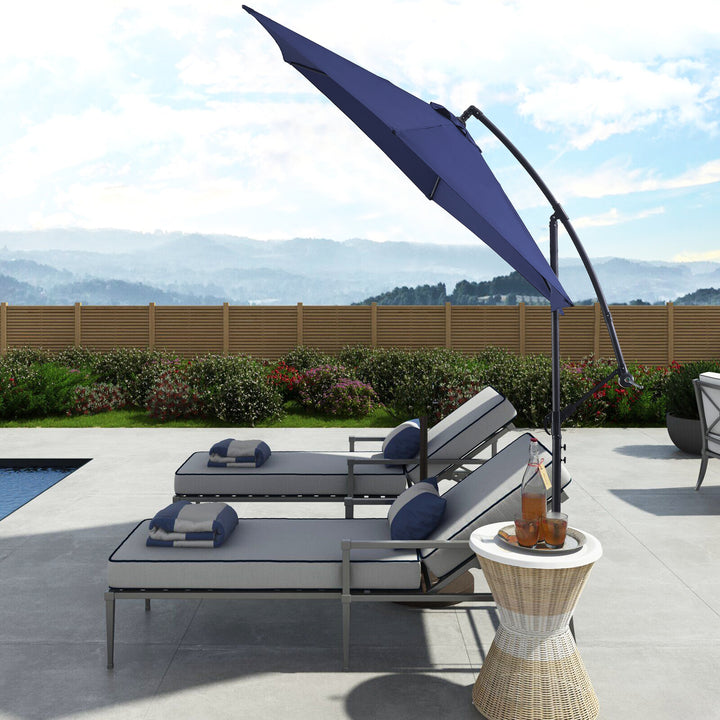 Barbara Cantilever Parasol Umbrella [3m] [Dark Blue]