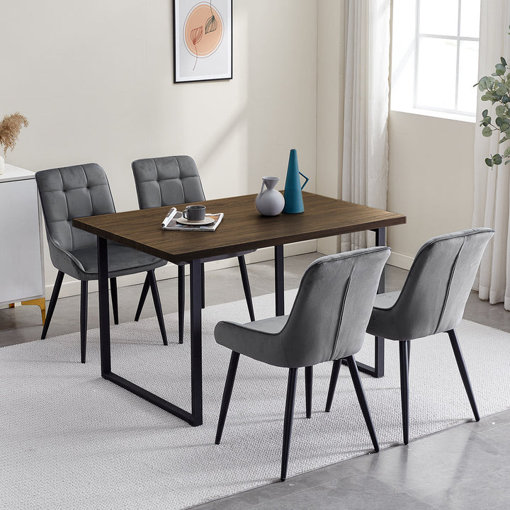 Mattoon Wood Color Rectangle Dining Table [MDF Panel]