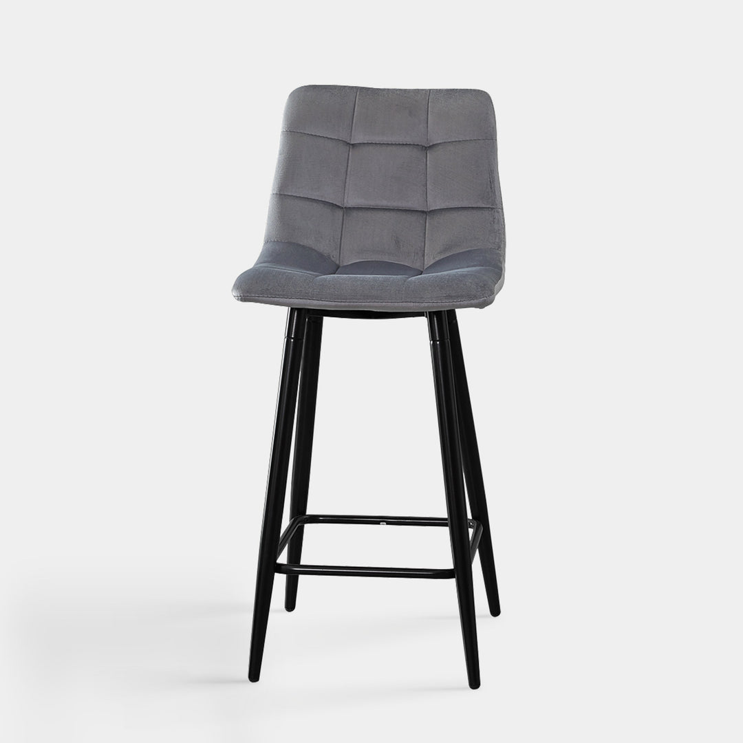 Christie Velvet Bar Stools with Backs Black Legs | CLIPOP