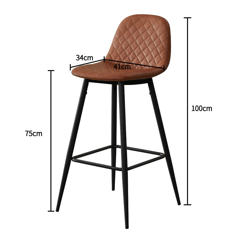 Murray Faux Leather Kitchen Bar Stools with Backs | CLIPOP