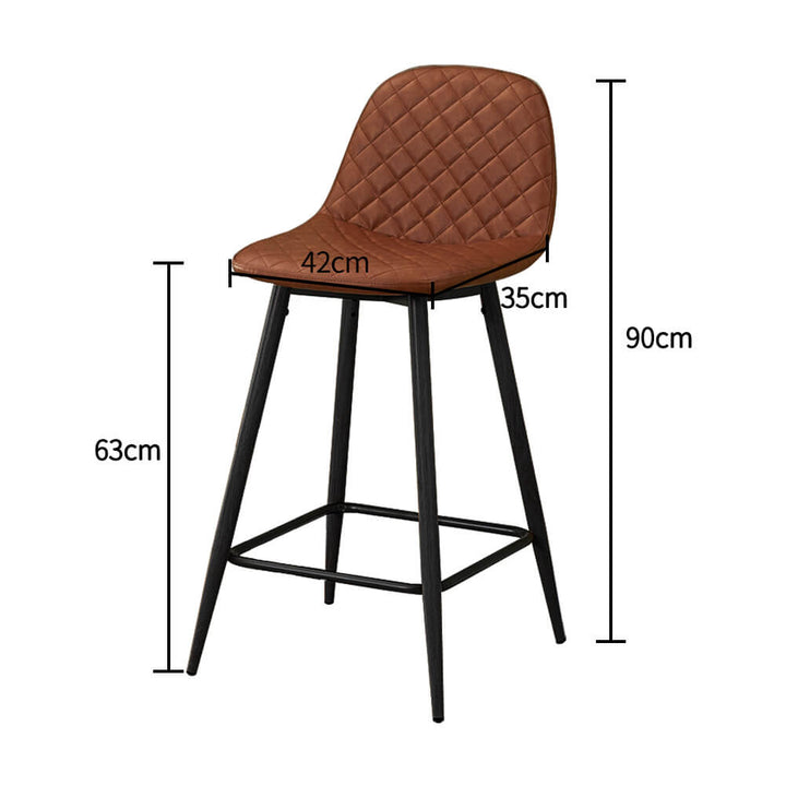 Murray Faux Leather Kitchen Bar Stools with Backs | CLIPOP