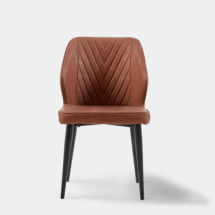 Set of 2 Carys Retro Leather Dining Chair for Kitchen | CLIPOP