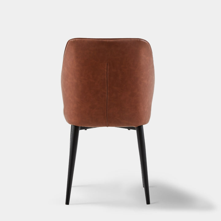 Set of 2 Carys Retro Leather Dining Chair for Kitchen | CLIPOP