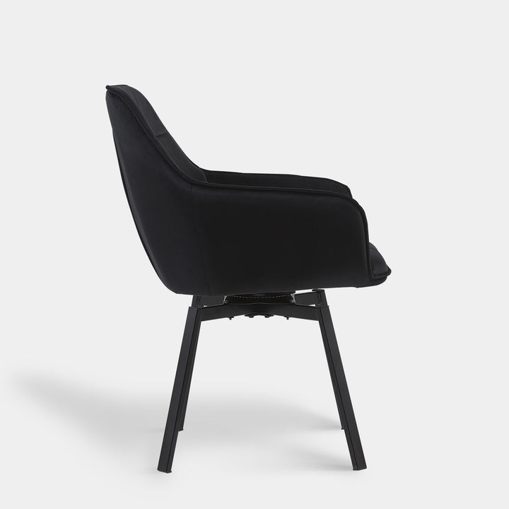 Set of 2 Danyl Modern Velvet Upholstered Swivel Dining Chairs | CLIPOP
