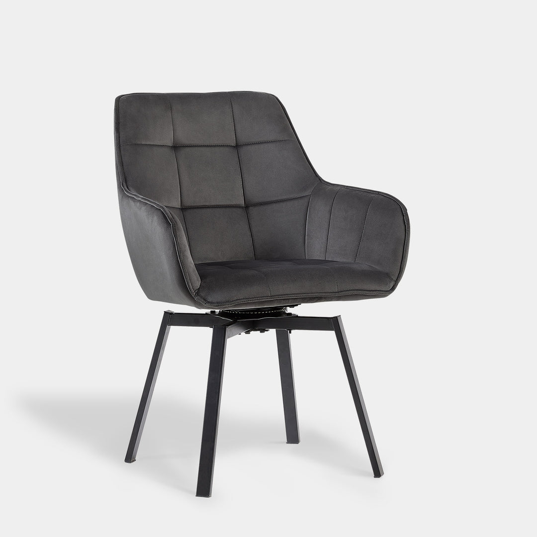 Set of 2 Danyl Modern Velvet Upholstered Swivel Dining Chairs | CLIPOP