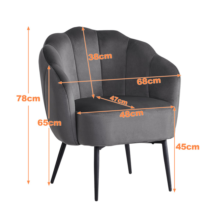 Dilara Modern Petal Accent Chair Upholstered Arm Chair | CLIPOP