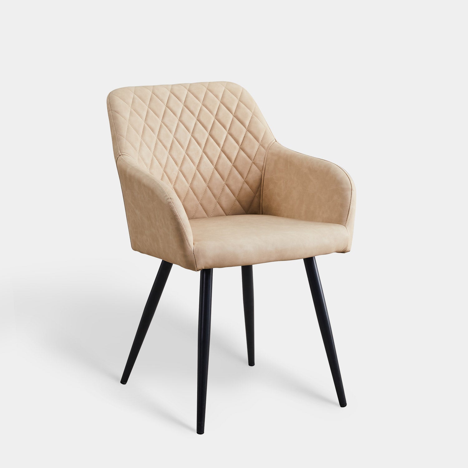 Set of 2 Moree Retro Kitchen Dining Chairs Leather Arm Chairs | Lemroe