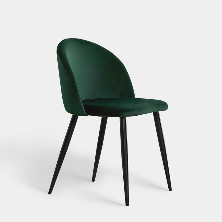 Shiloh Set of 2 Modern Velvet Kitchen Dining Room Chairs | CLIPOP