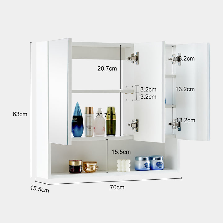 Colin Bathroom Mirror Cabinet [3 Door 1 Shelf]