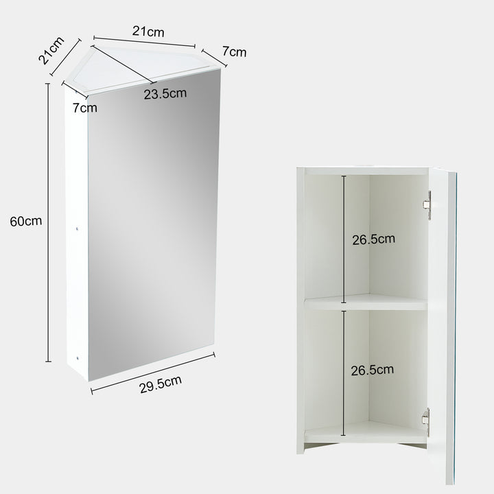Colin Corner Mirror Cabinet [1 Door 1 Shelf]