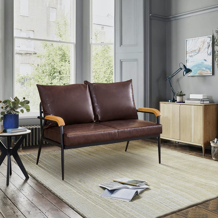 Mid-Century Modern Sofa [Dark Brown]