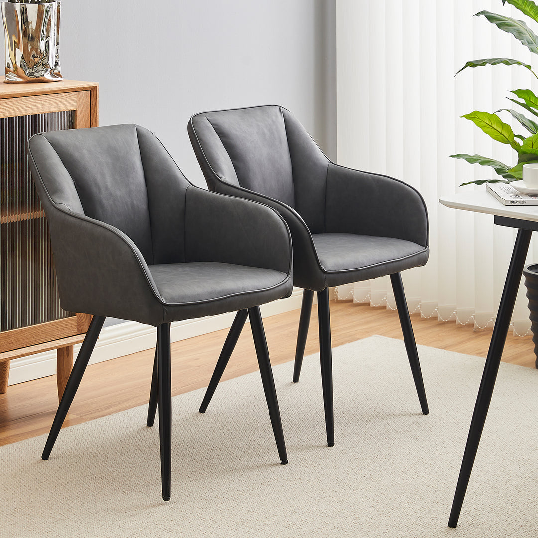 Earven Dining Chairs [Set of 2] [PU Leather]