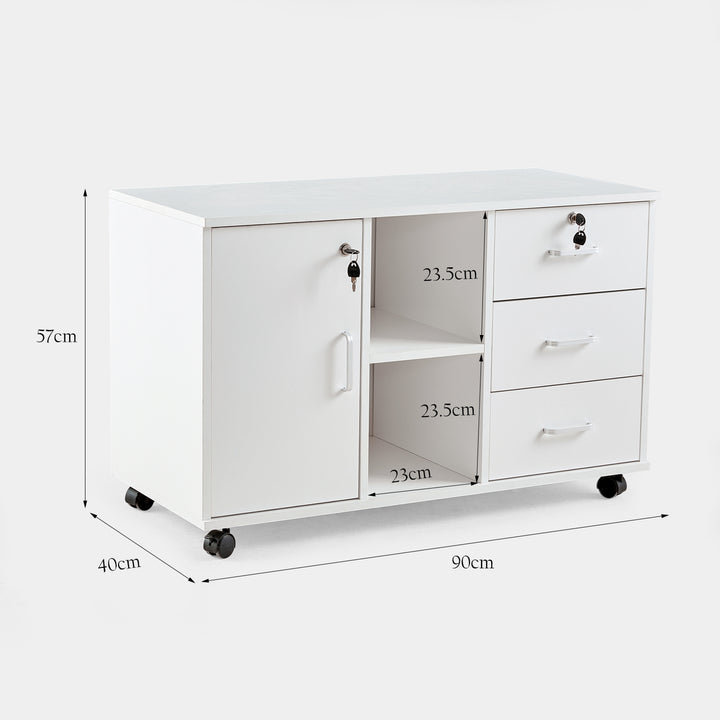 Edene Wide Lateral Filing Cabinet [3-Drawer 1-Door]