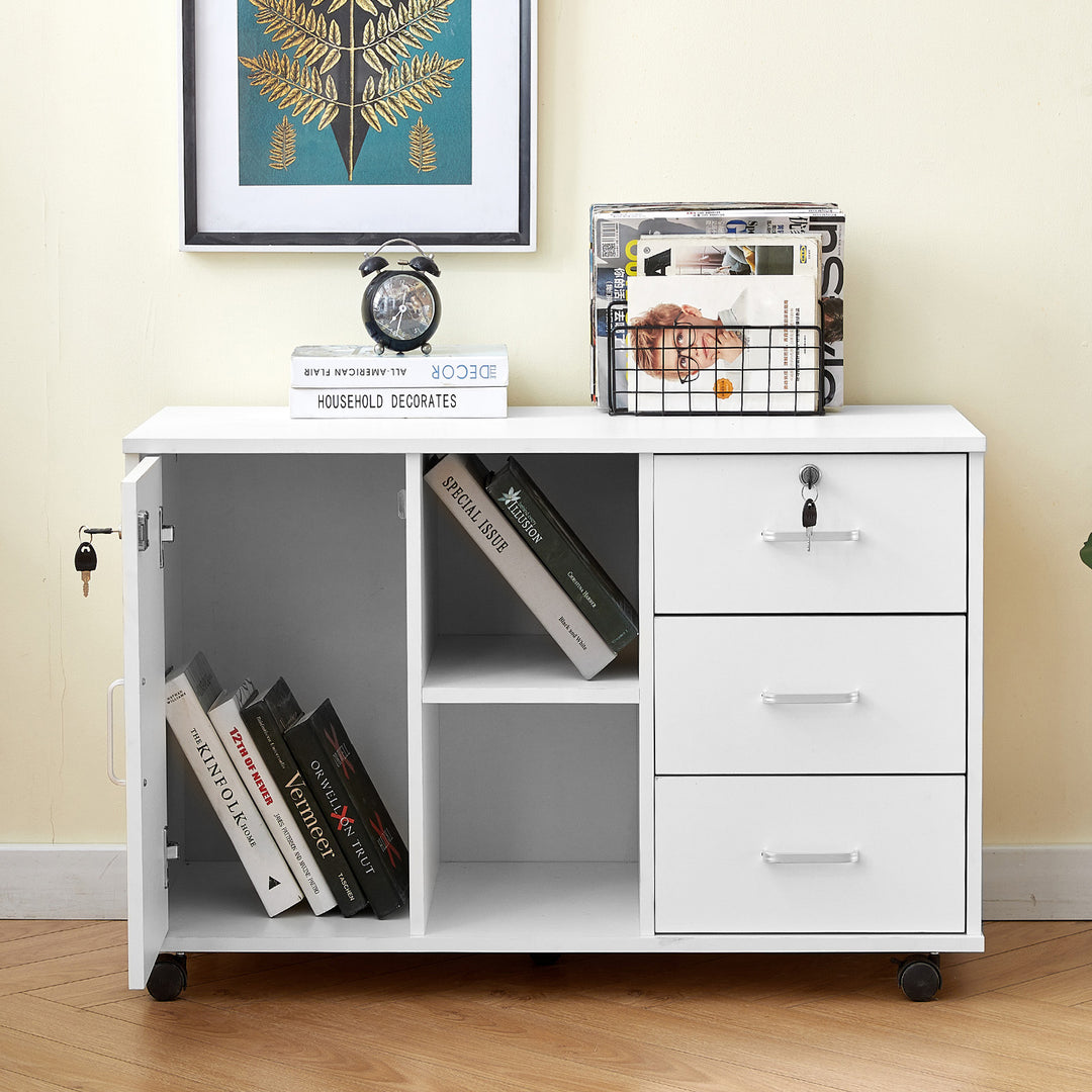 Edene Wide Lateral Filing Cabinet [3-Drawer 1-Door]