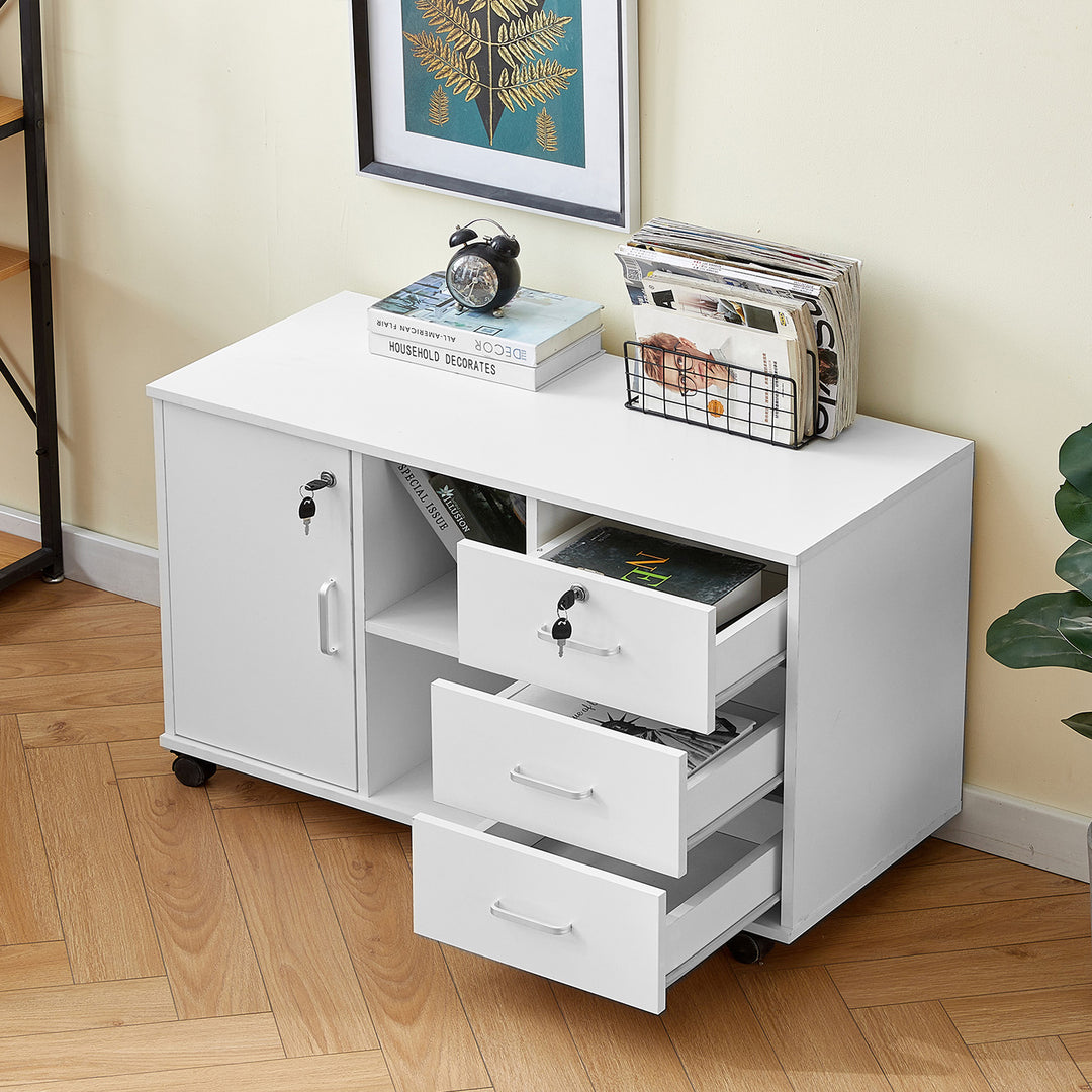 Edene Wide Lateral Filing Cabinet [3-Drawer 1-Door]