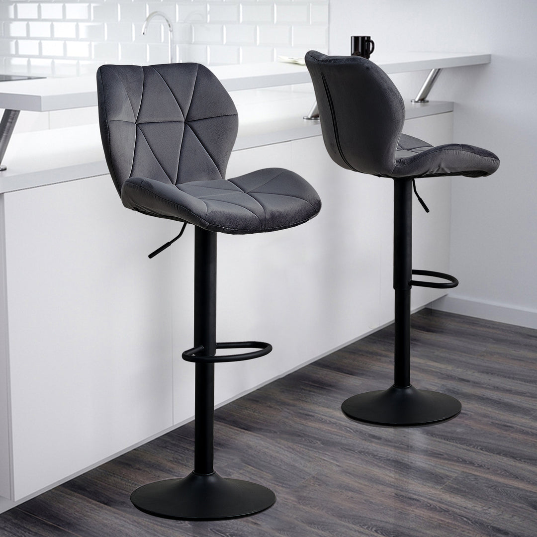 Dexter Velvet Swivel Kitchen Counter Bar Stools | CLIPOP