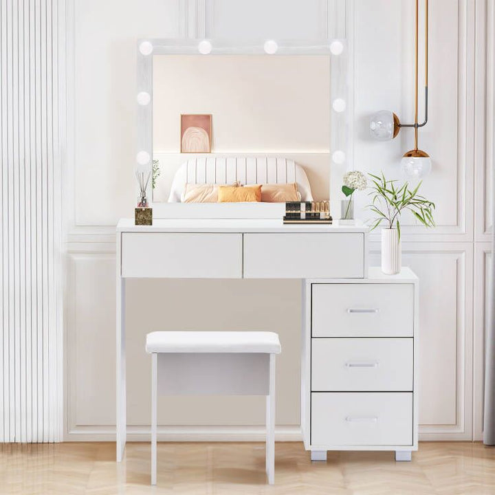 Aurora LED Lights Vanity Dressing Table Set [Stool Included]