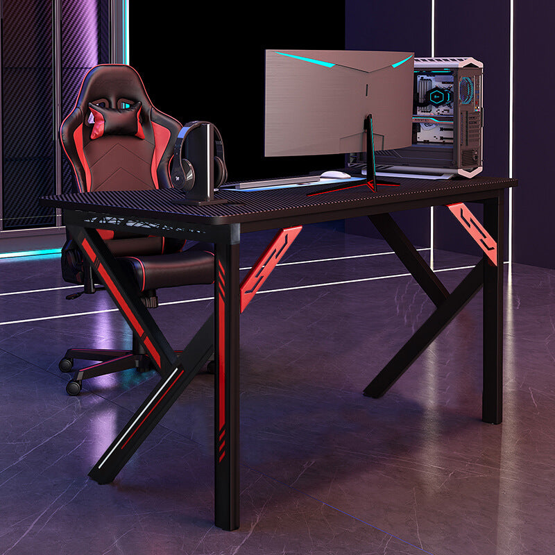 Black Gaming Computer Desk with LED Light | CLIPOP