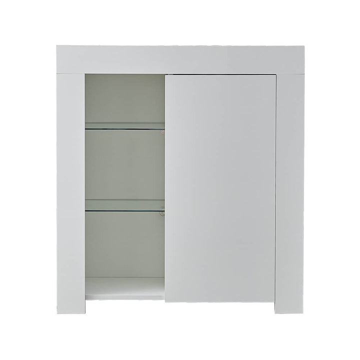 White High Gloss Buffet Cupboard Kitchen Storage Cabinet | CLIPOP