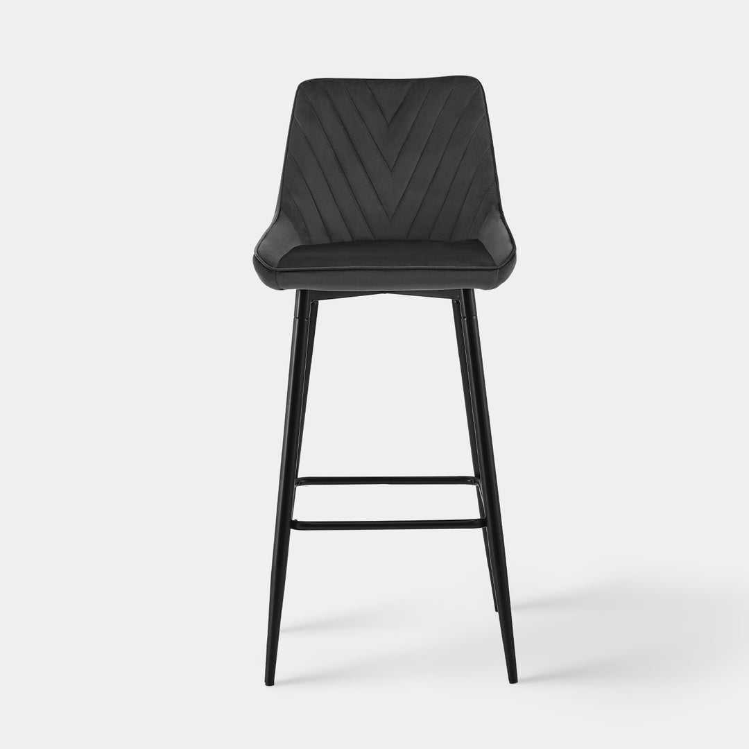 Lourdes Bar Stool [Set of 2][65cm][75cm] [Velvet]