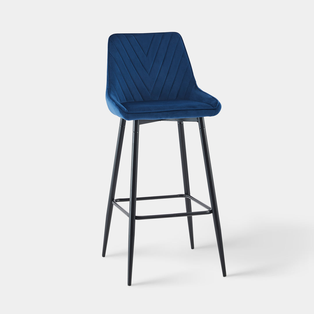 Lourdes Bar Stool [Set of 2][65cm][75cm] [Velvet]