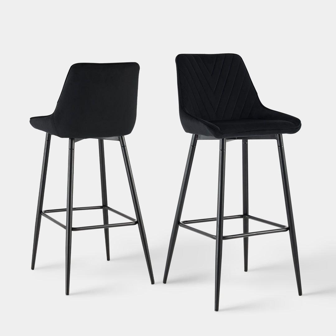 Lourdes Bar Stool [Set of 2][65cm][75cm] [Velvet]