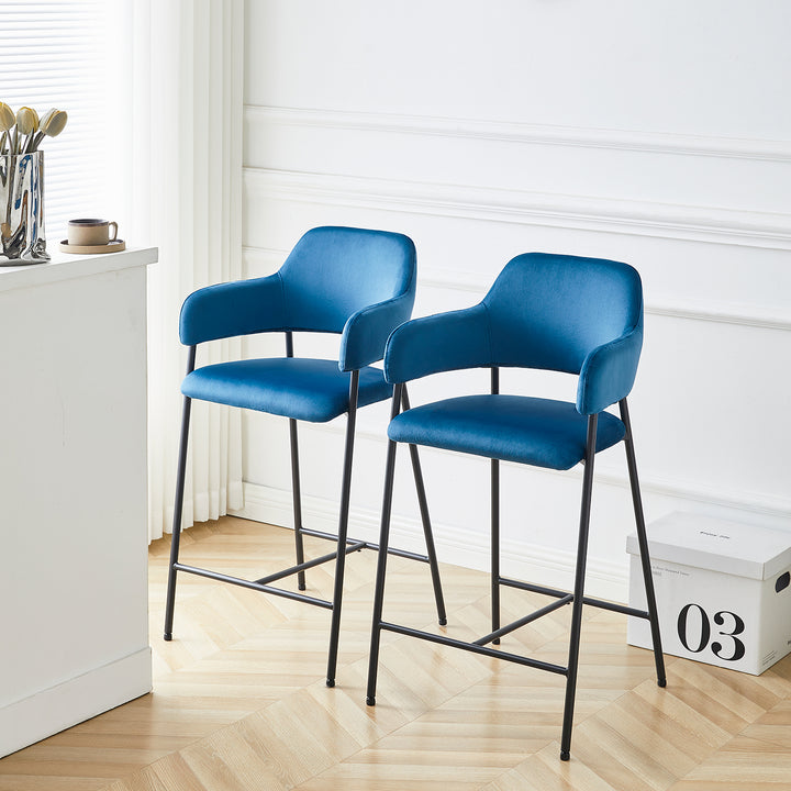 Lukka Bar Stool [Set of 2] [Velvet]
