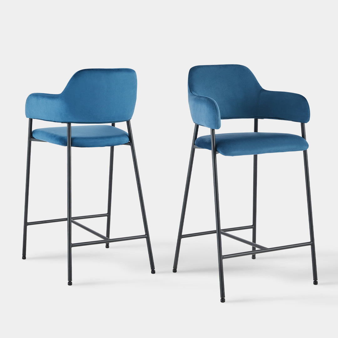 Lukka Bar Stool [Set of 2] [Velvet]