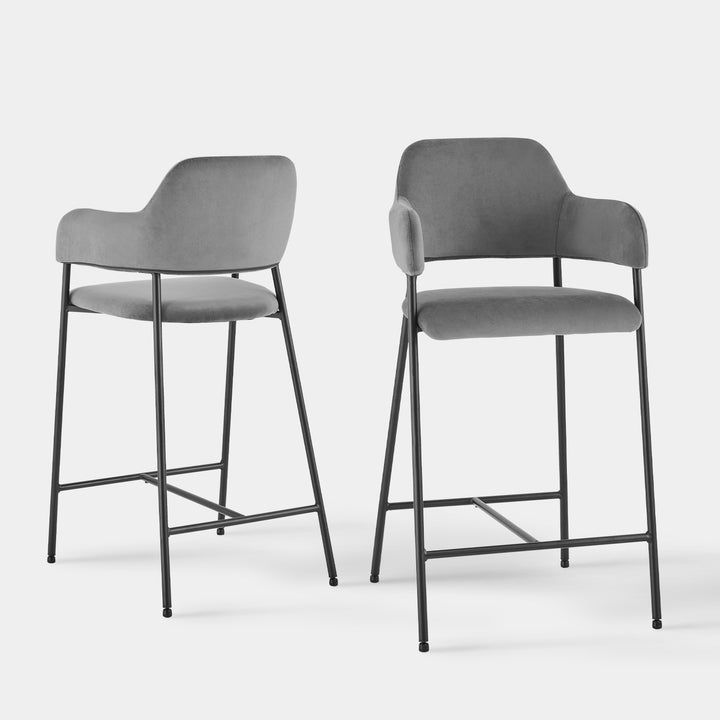 Lukka Bar Stool [Set of 2] [Velvet]