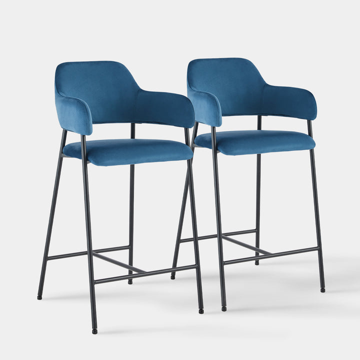 Lukka Bar Stool [Set of 2] [Velvet]