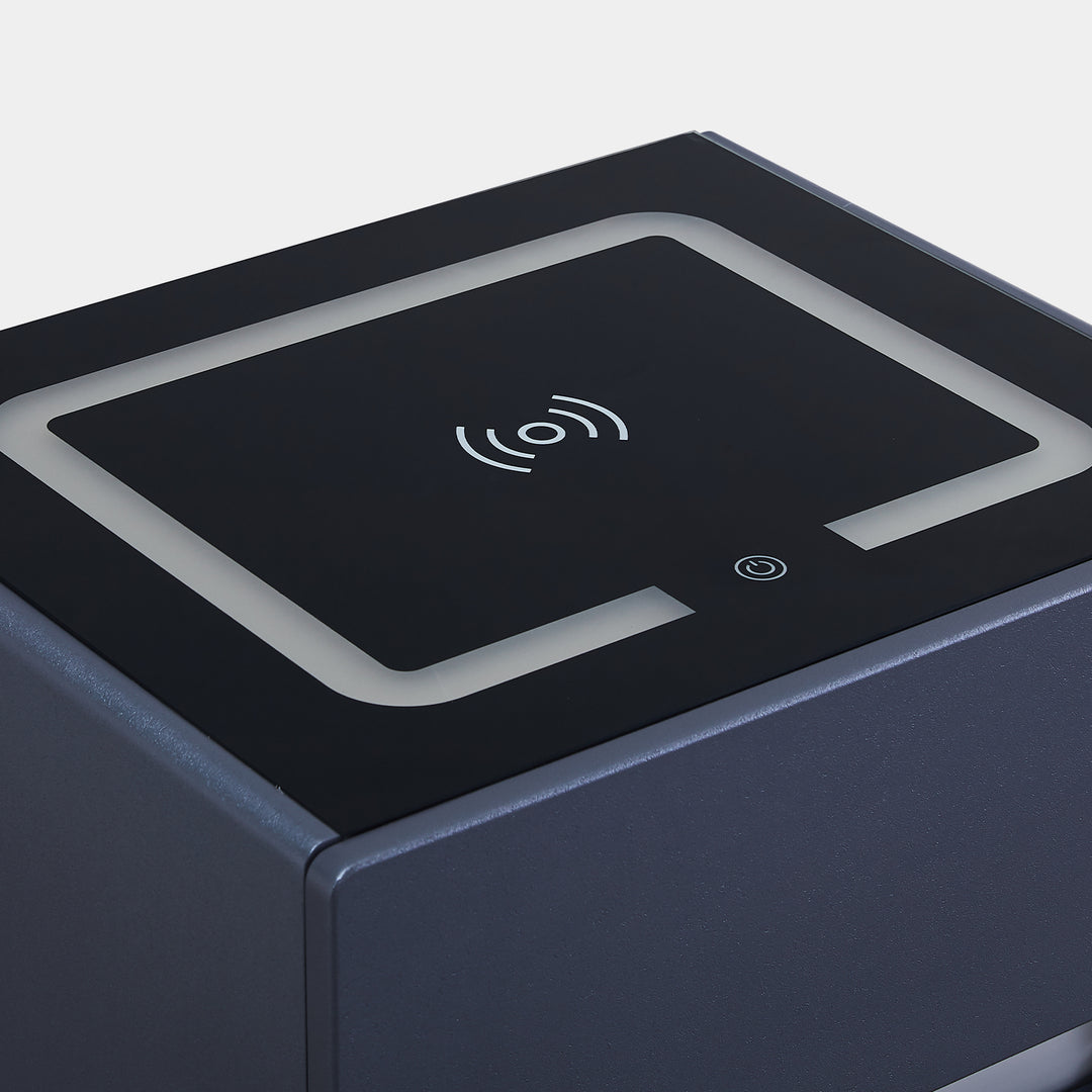 Erinn LED Light Bedside Table [2/3 Drawers][Charging Station][Nightstand]
