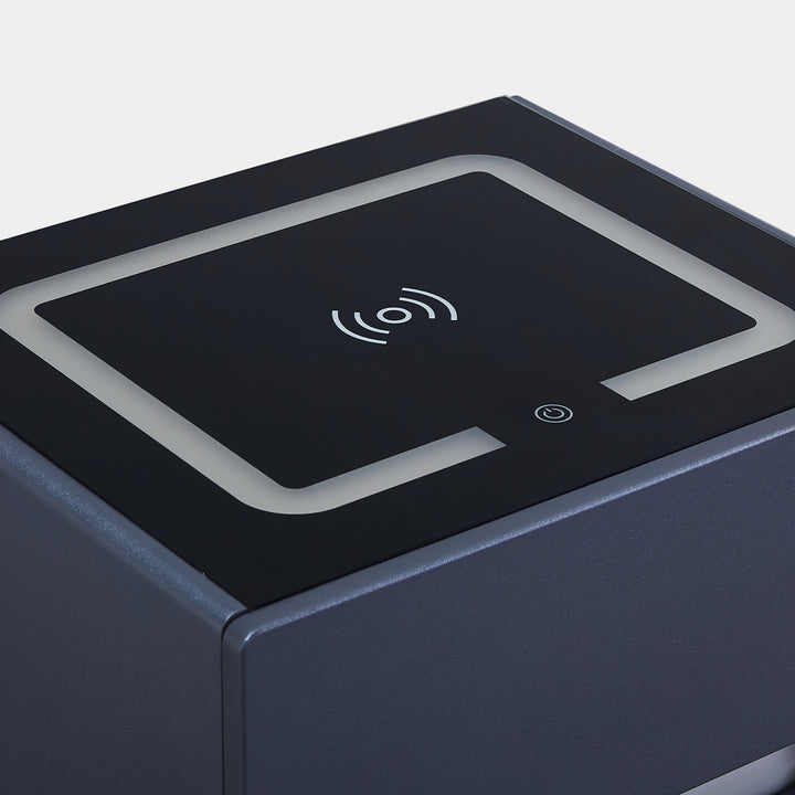 Erinn LED Light Bedside Table [2/3 Drawers][Charging Station][Nightstand]