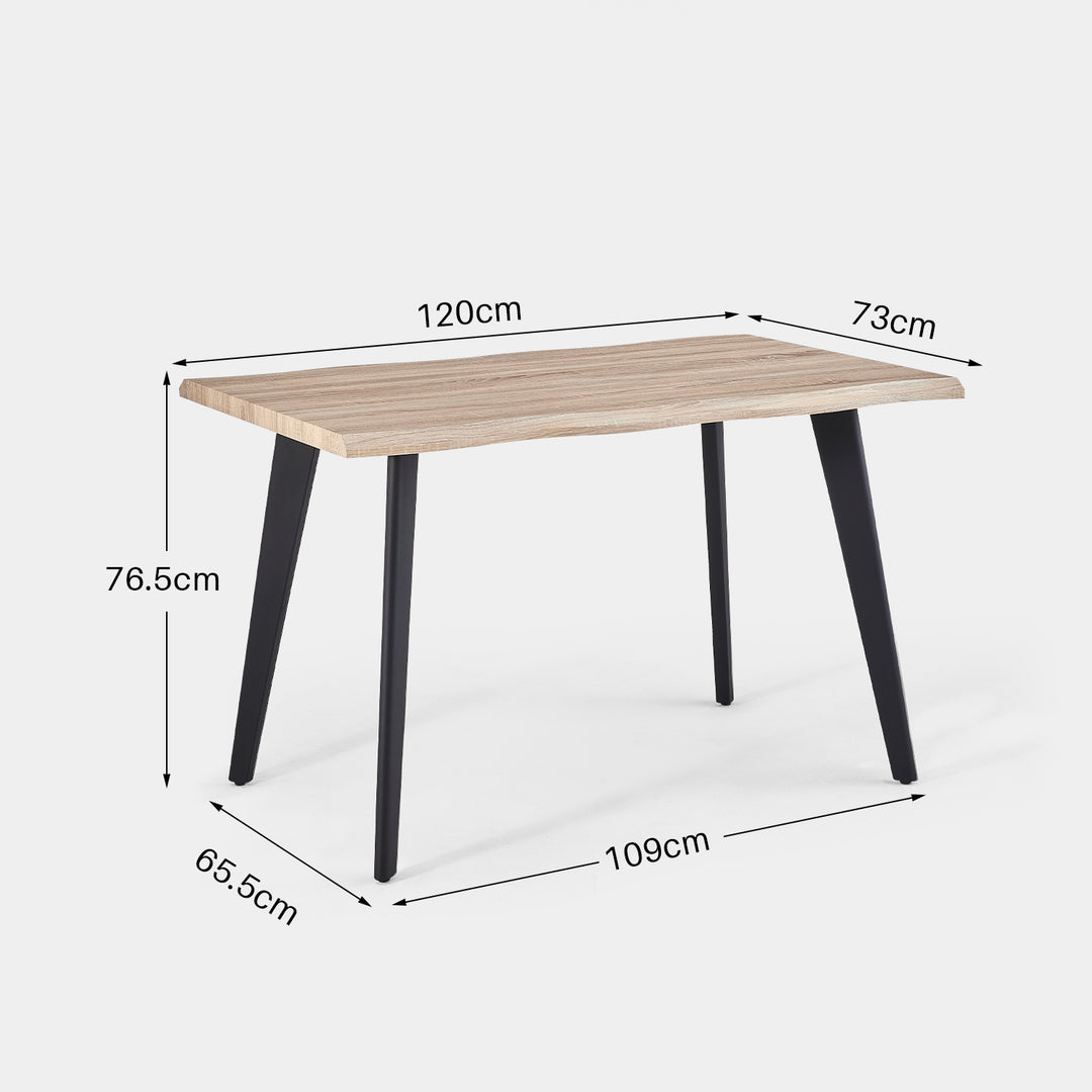 Seibold Live Edge Dining Table [Light Wood] [120cm/140cm]