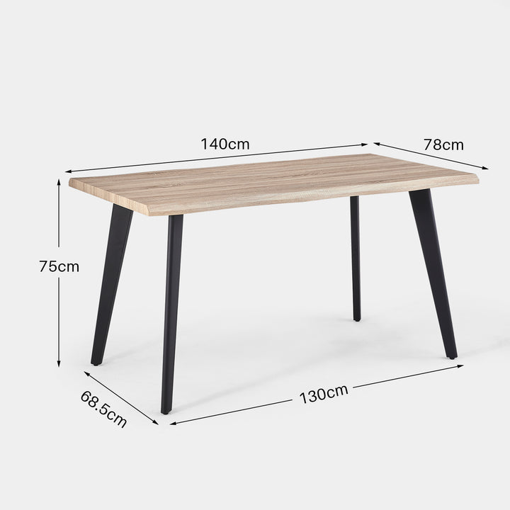 Seibold Live Edge Dining Table [Light Wood] [120cm/140cm]