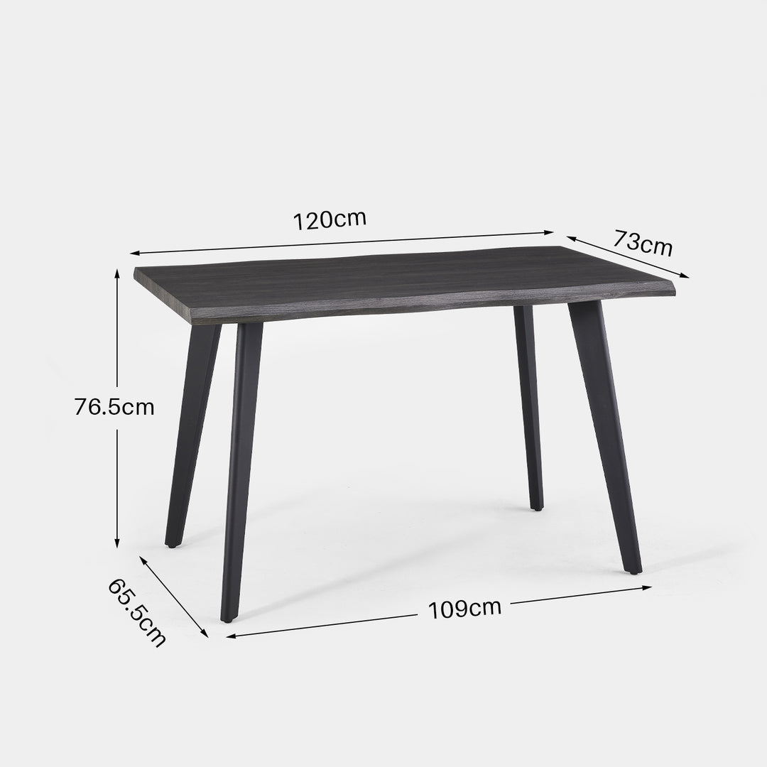 Seibold Live Edge Dining Table [Dark Wood] [120cm/140cm]